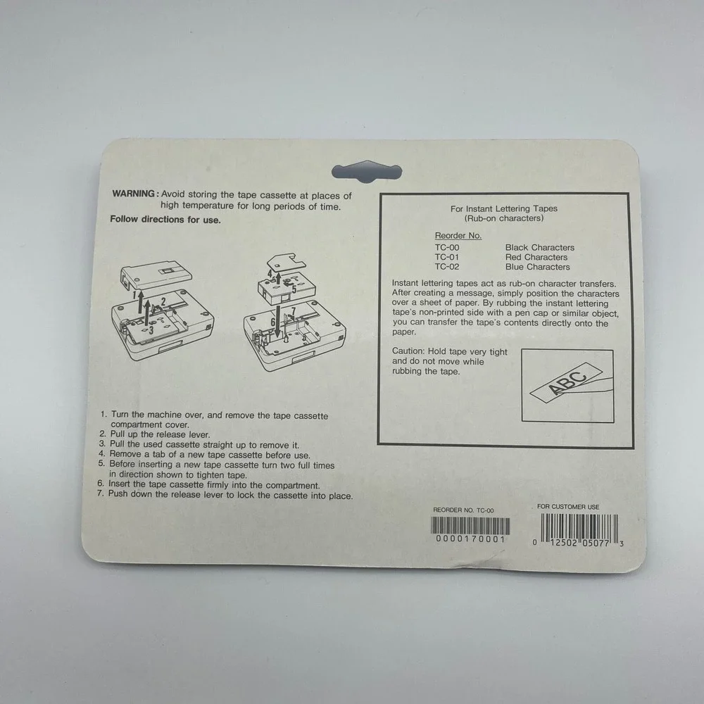 Brother P Touch Black Lettering TC-00 1/2